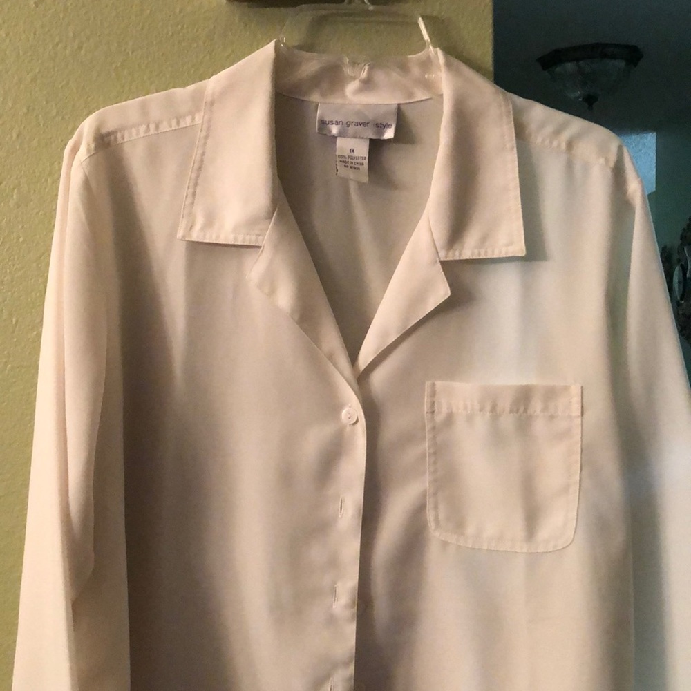Ivory dress blouse. Much prettier in person than on the hanger.